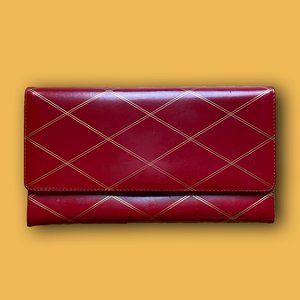 vintage 80s red clutch